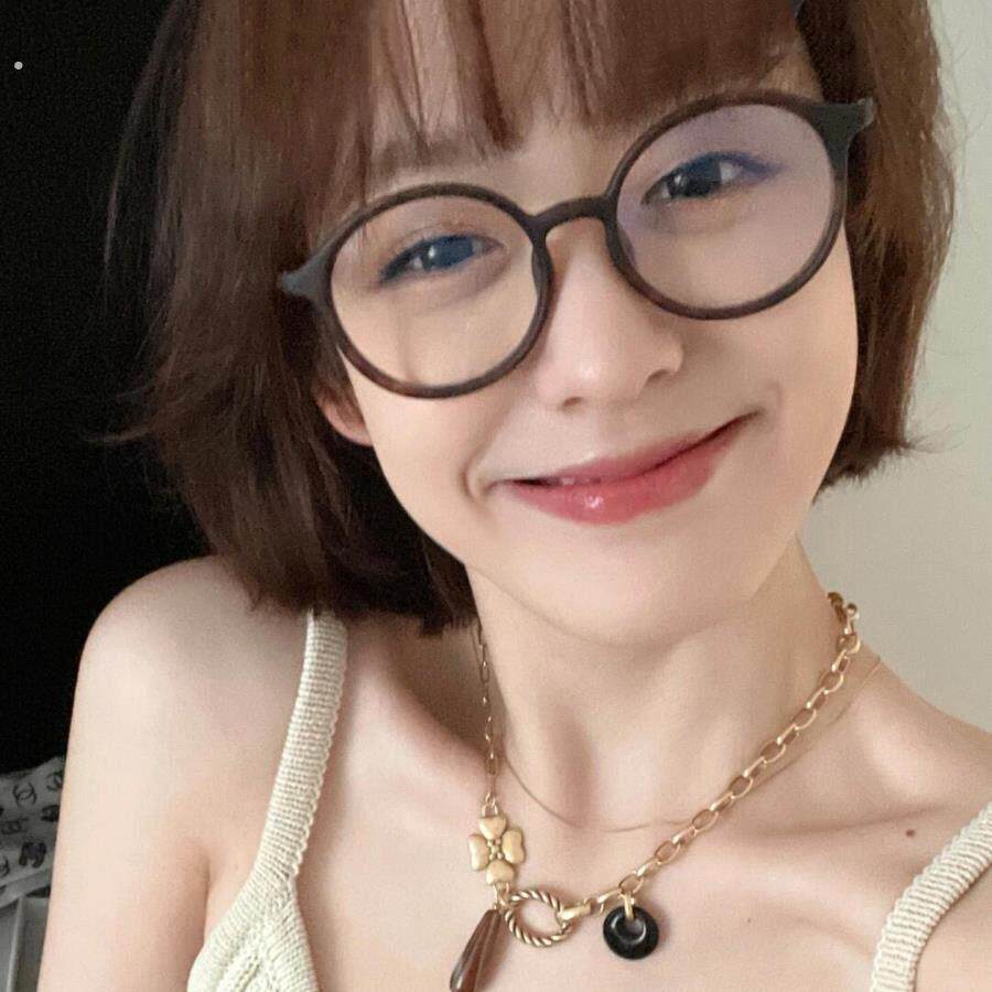 日系复古可爱圆框眼镜女豹纹超轻近视可配度数素颜文艺防蓝光镜架
