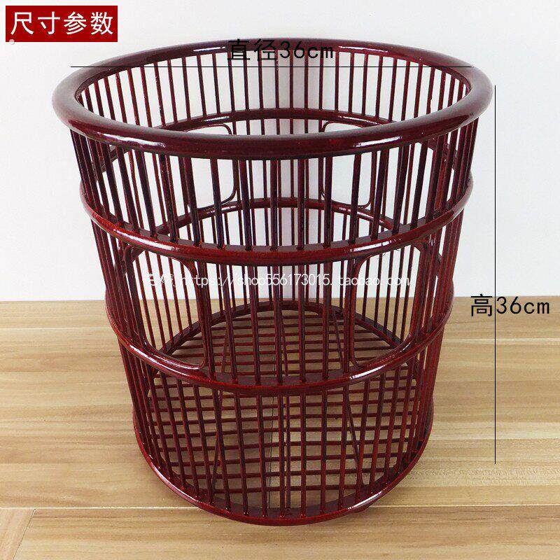 竹藤编酒店毛巾筐化妆室布草篮竹篮脏衣筐收纳筐手工圆形编竹筐