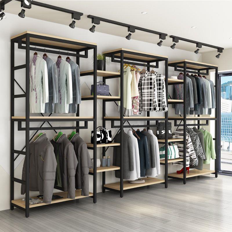 服装店展示架落地式男女童装双层挂衣母婴店铺专用货架商场展示柜