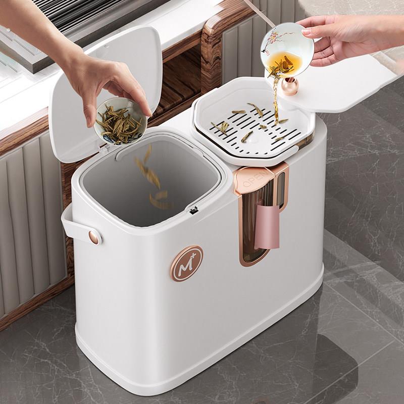 高端茶水桶茶台废水桶家用干湿分离垃圾桶泡茶专用排水桶茶具配件