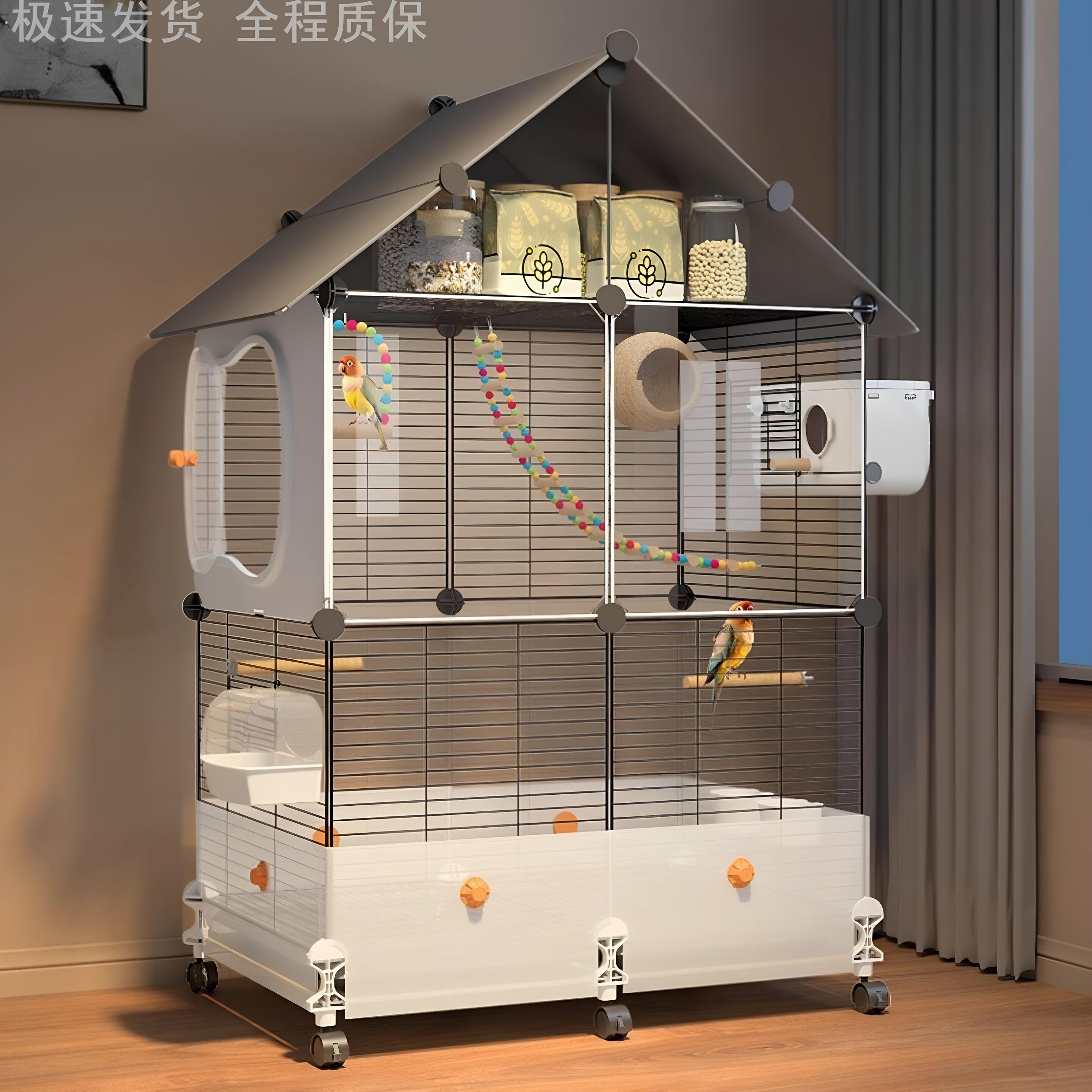 鹦鹉饲养鸟笼新型防溅家用玄凤虎皮小太阳牡丹专用豪华别墅喂食器