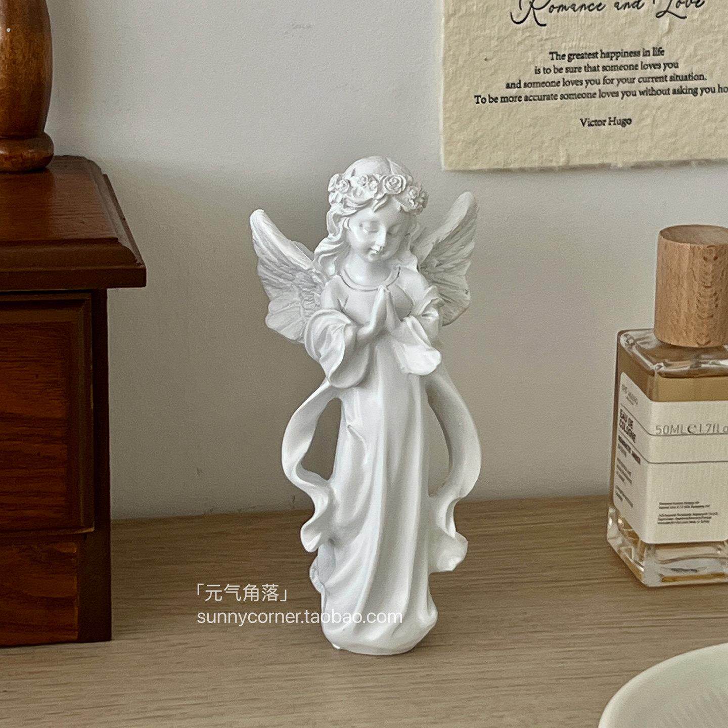 欧式复古祈愿天使女孩树脂摆饰桌面雕塑装饰小摆设氛围感拍照道具
