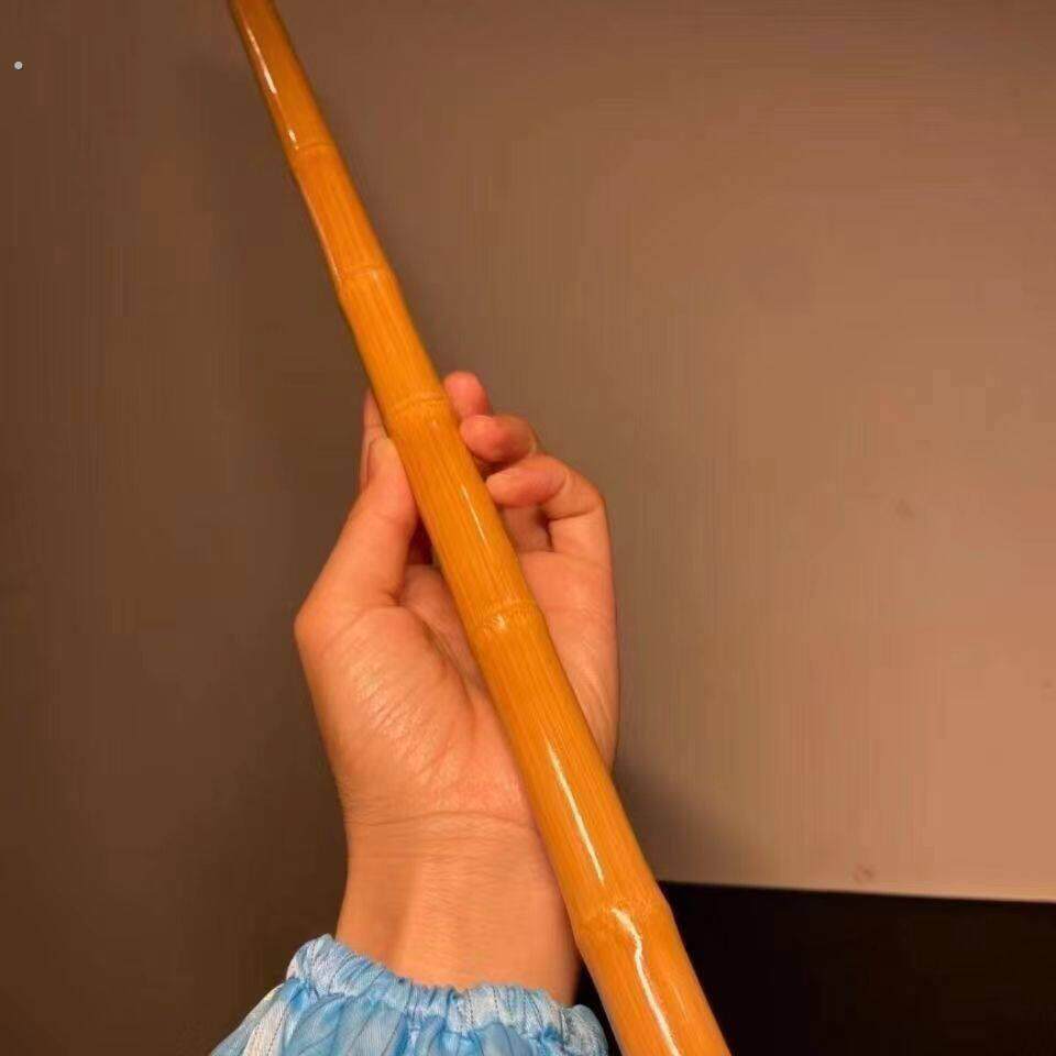 玉竹把件于谦同款实心红皮老料高密度手持精抛教鞭护身棍玩盘玩