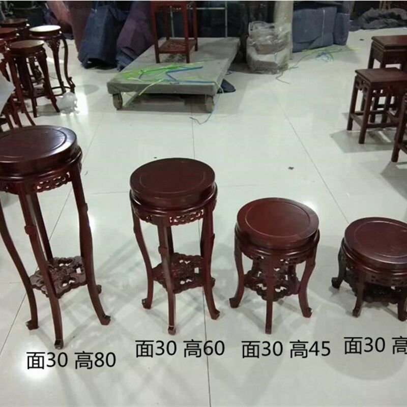 新款实木花架鱼缸架绿植置物架室内落地式架子中式摆件花瓶盆景架