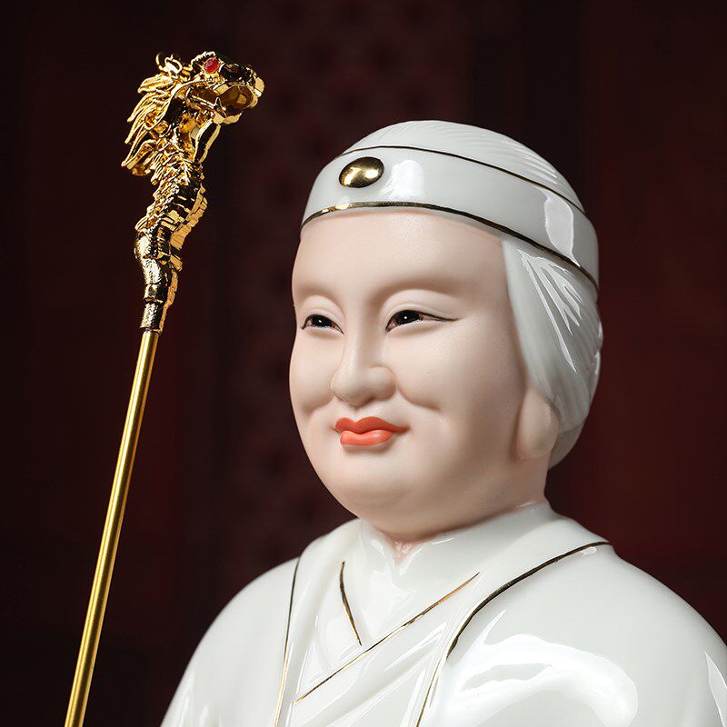 戴玉堂陶瓷摆件《四大家族黑老太像》客厅中式神像家用佛像供奉