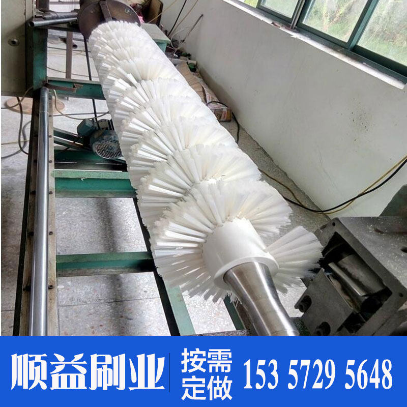 厂家定做螺旋毛刷辊 尼龙丝弹簧式滚筒刷清洗除尘导向用工业滚刷