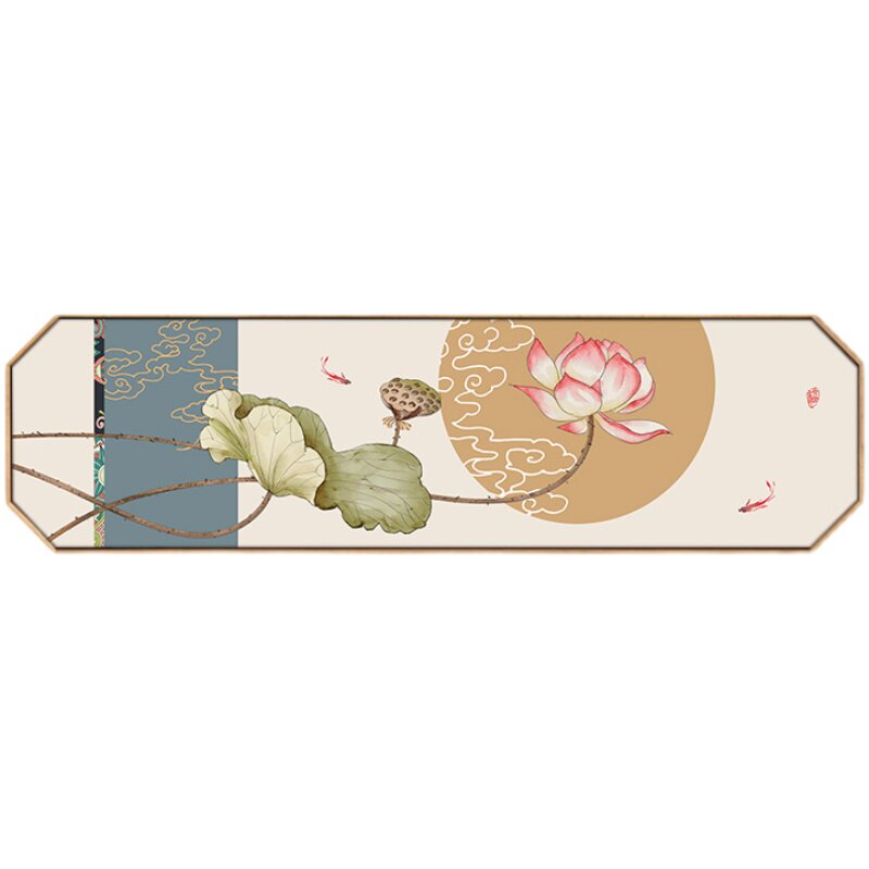 新中式挂画床头装饰画客厅茶社背景墙挂画中国风荷花禅意茶室壁画