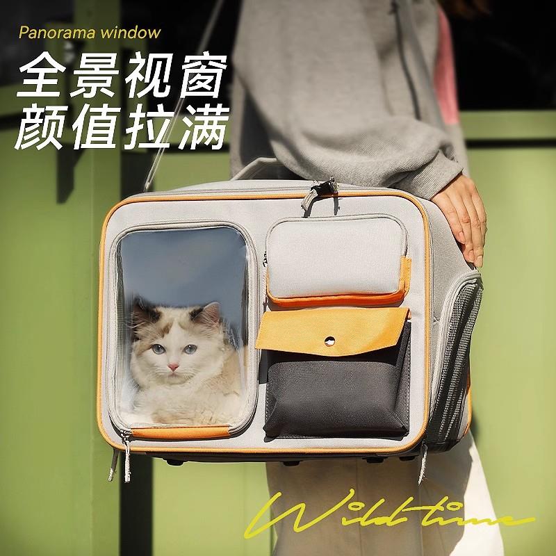 宠物拉杆箱外出便携猫包猫咪行李箱推车狗狗旅行防应激背包猫箱子