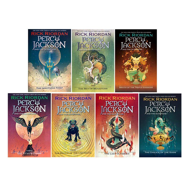 预售 英文原版 波西杰克逊 22年全新封面 Percy Jackson and the Olympians 波西杰克逊与奥林匹克 7册 奇幻冒险小说 青少年英语