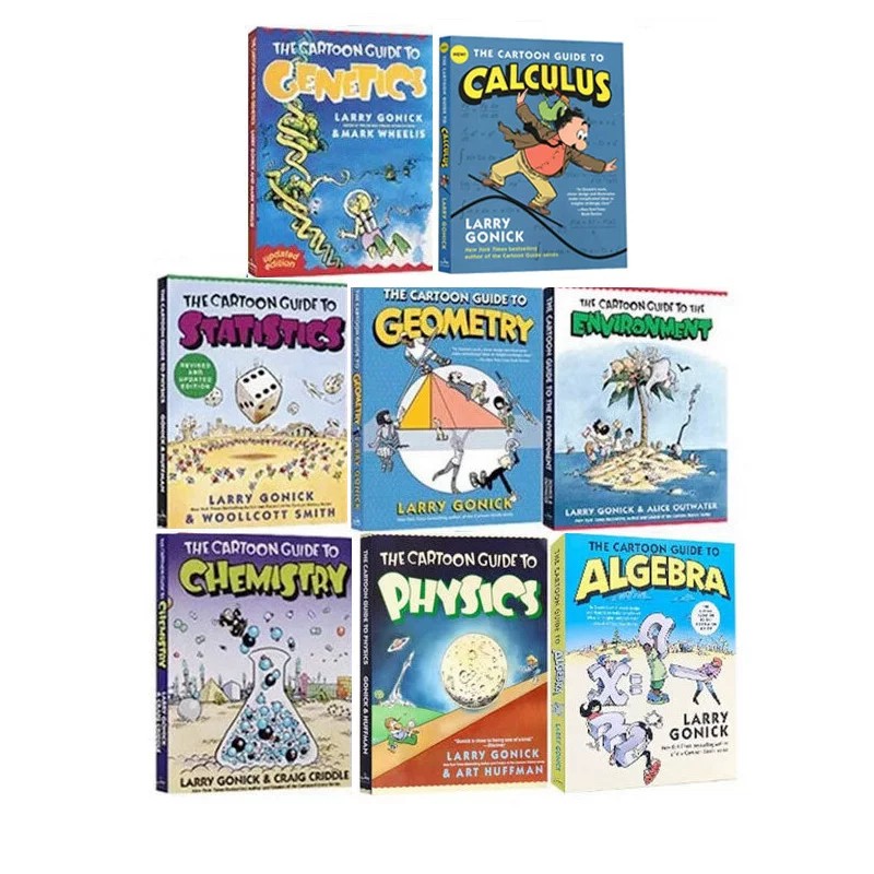 爆笑科学漫画英文原版 The Cartoon Guide to Algebra/Physics/Biology/Statistics 统计物理代数生物学 课外趣味英语科普书