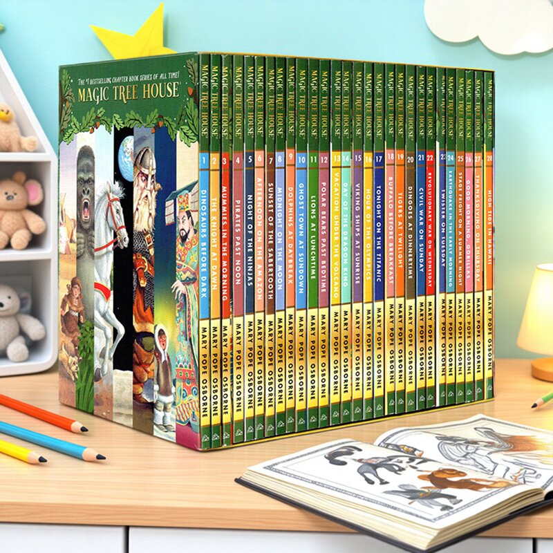 神奇树屋 英语原版 The Magic Tree House 1-28盒装 魔法树屋 儿童文学章节书 中小学巩固英语分级阅读章节小说 中小学生课外读物