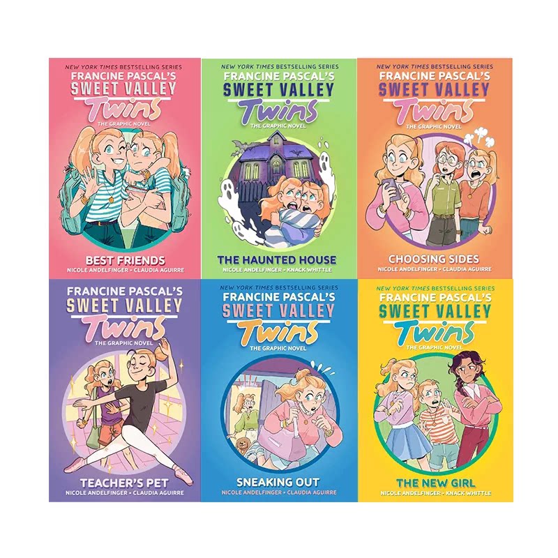 英文原版 Sweet Valley Twins:The Haunted House 甜蜜谷双胞胎6册 最好的朋友 全彩漫画绘本 儿童课外阅读故事书