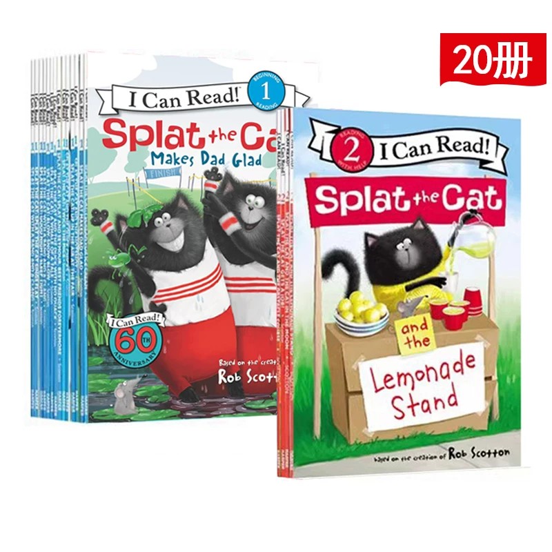 英文原版绘本 Splat the Cat 啪嗒猫系列 20册 4-8岁 i can read 幼儿园课外童书 icanread英语绘本 赠音频