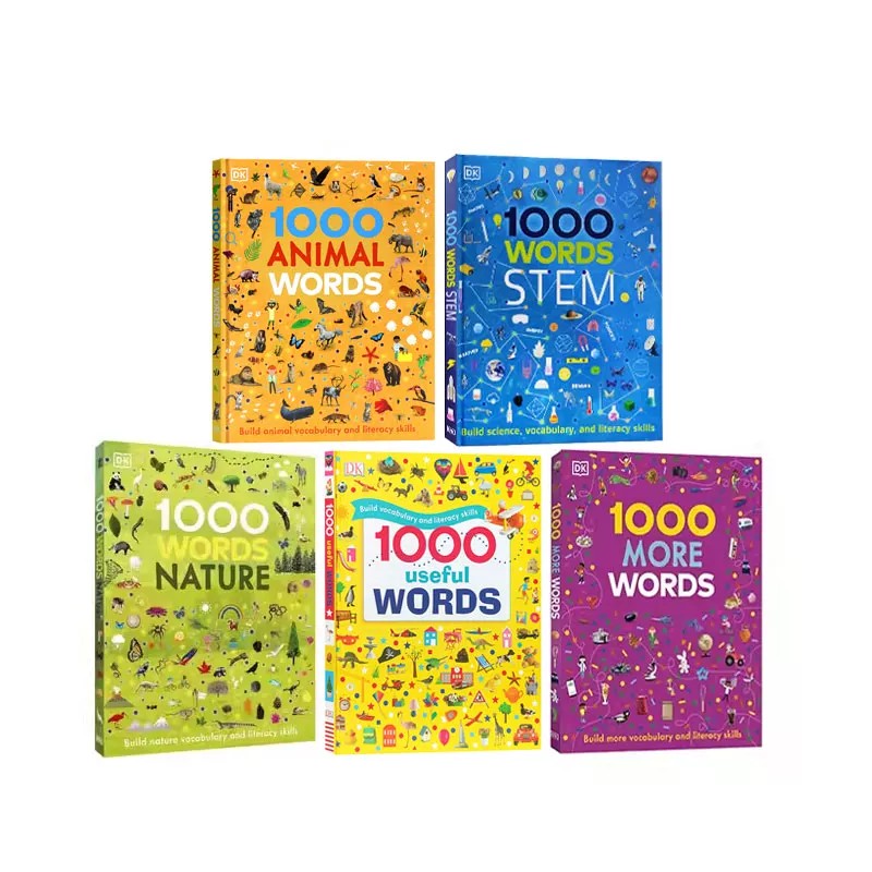 英文原版 DK词典 1000 Useful Words/Nature/STEM 入门词汇图解认知1000词 精装5册 儿童阅读写作技能提升书 插图字典词典