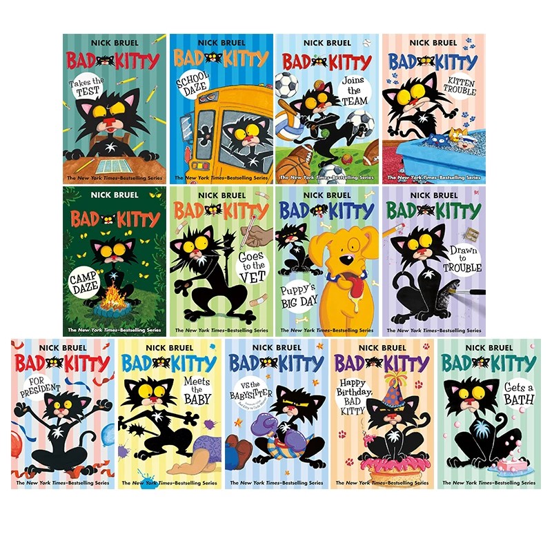 预售 Bad Kitty 小坏猫系列13册套装 漫画桥梁章节书 小学生英语幽默搞笑趣味故事 儿童漫画故事书 英文原版