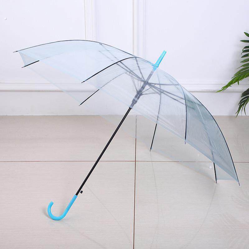 自动彩色透明伞长柄透明雨伞地摊婚庆礼品伞一次性定制广告伞