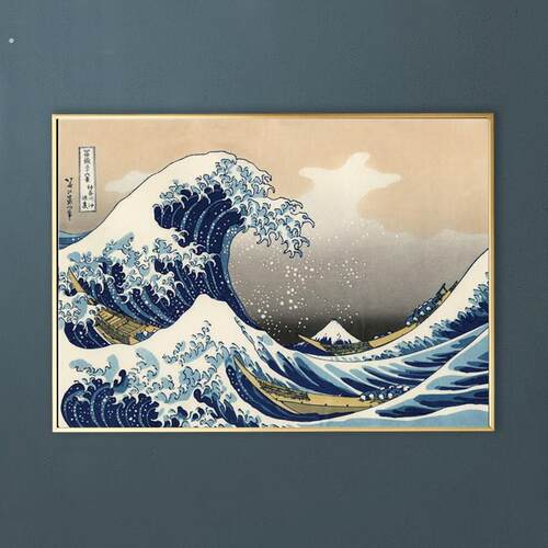 浮世绘客厅餐厅挂画葛饰北斋富岳三十六景神奈川冲浪里日式装饰画