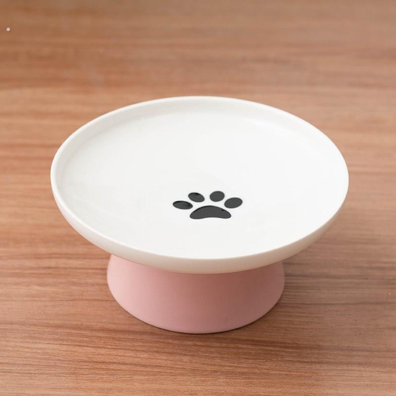 猫碗高脚护颈陶瓷碗猫咪碗预防黑下巴亮光色釉陶瓷宠物碗小型狗碗