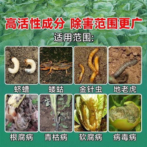 虫害一撒清瓜果蔬菜撒施型防虫清菌颗粒活土增肥生根壮苗提质增产