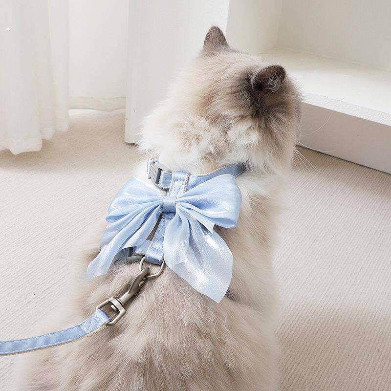 防挣脱外出专用遛猫绳溜猫链子狗狗工字型胸抱婴袋猫咪牵引绳公主