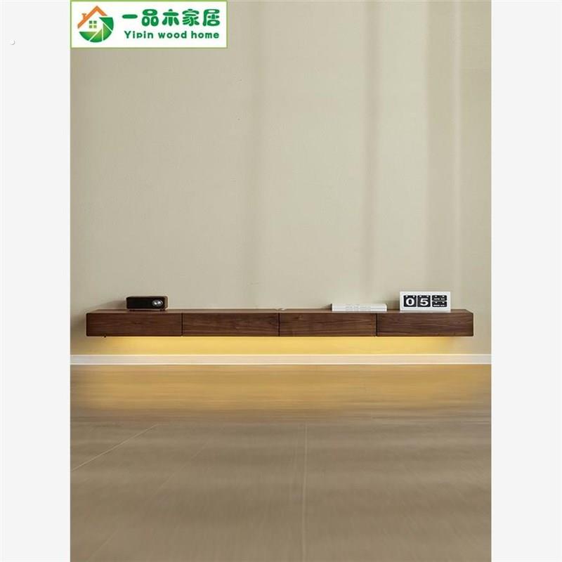 悬空电视柜悬挂式简约现代壁挂式实木客厅超薄大户型挂墙吊柜悬浮