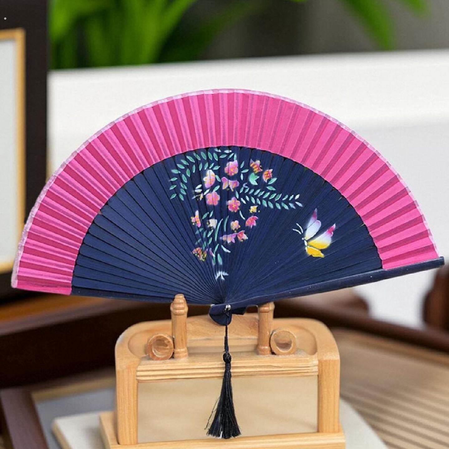 古典舞蹈走秀小折扇中国风女旗袍扇子好开合便携夏季驱风纳凉扇
