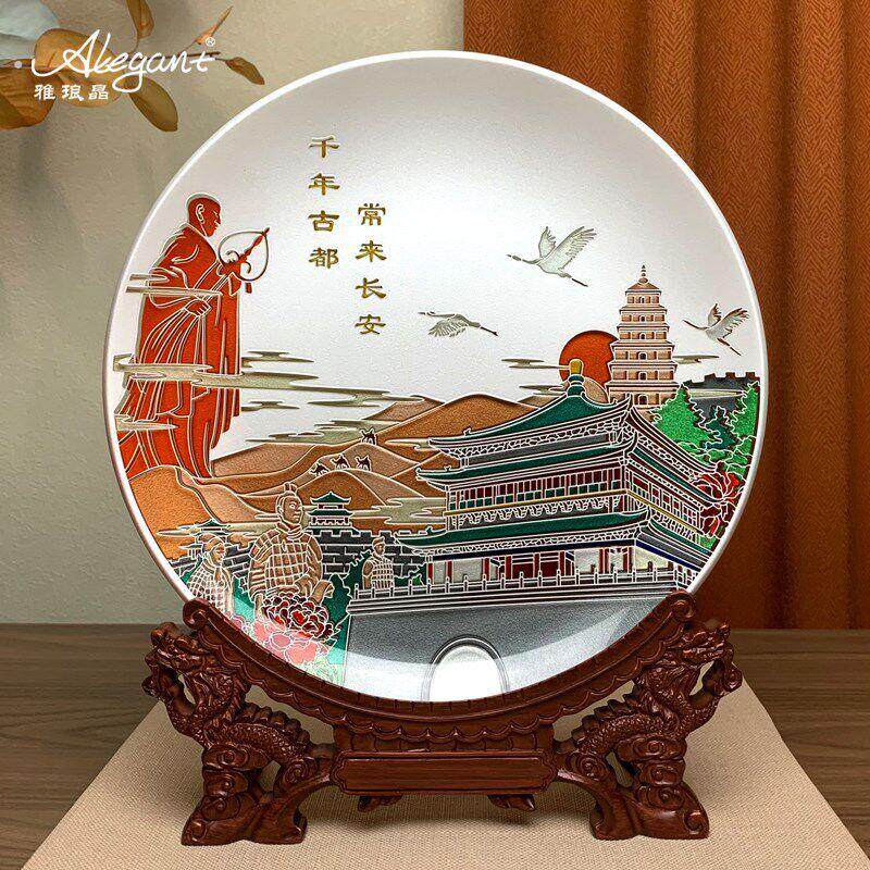 雅琅晶西安旅游文创摆件中国特色工艺办公室客厅商务开业纪念品