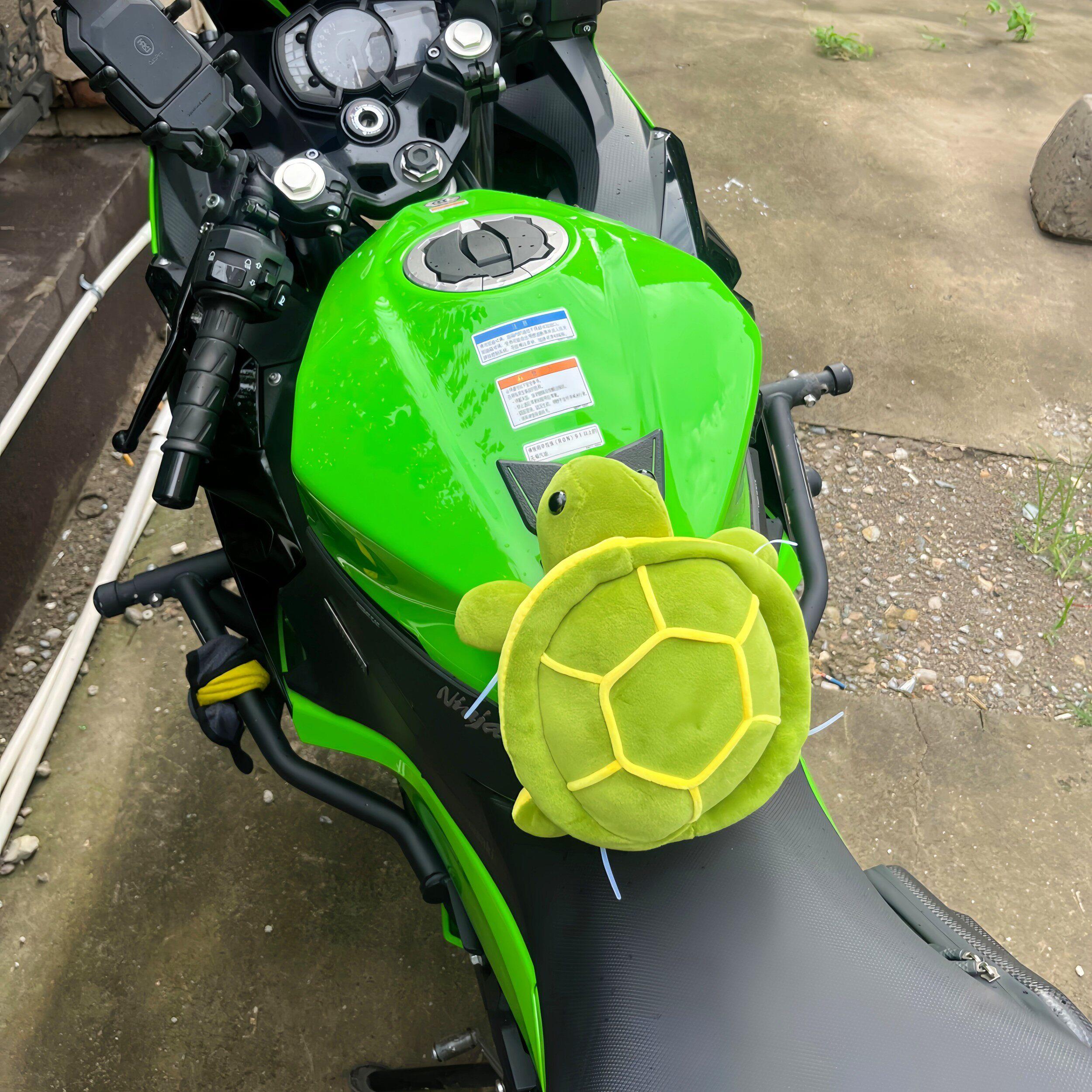 机车护蛋神器！彷赛裆部保护乌龟玩偶油箱缓冲垫超柔软骑士护具