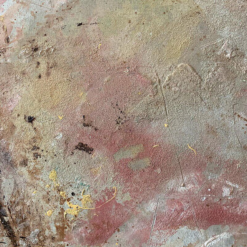 HW.ART手绘油画《冉锦》客厅抽象挂画玄关装饰画餐厅侘寂风手工画