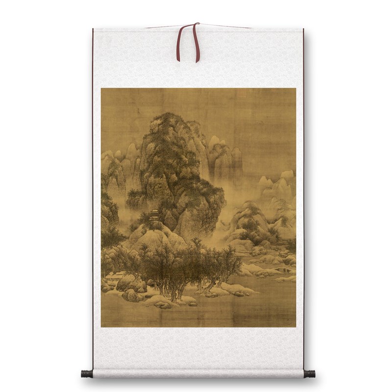 宋 范宽《雪景寒林图》客厅书房茶室山水风景装饰挂画高清卷轴画