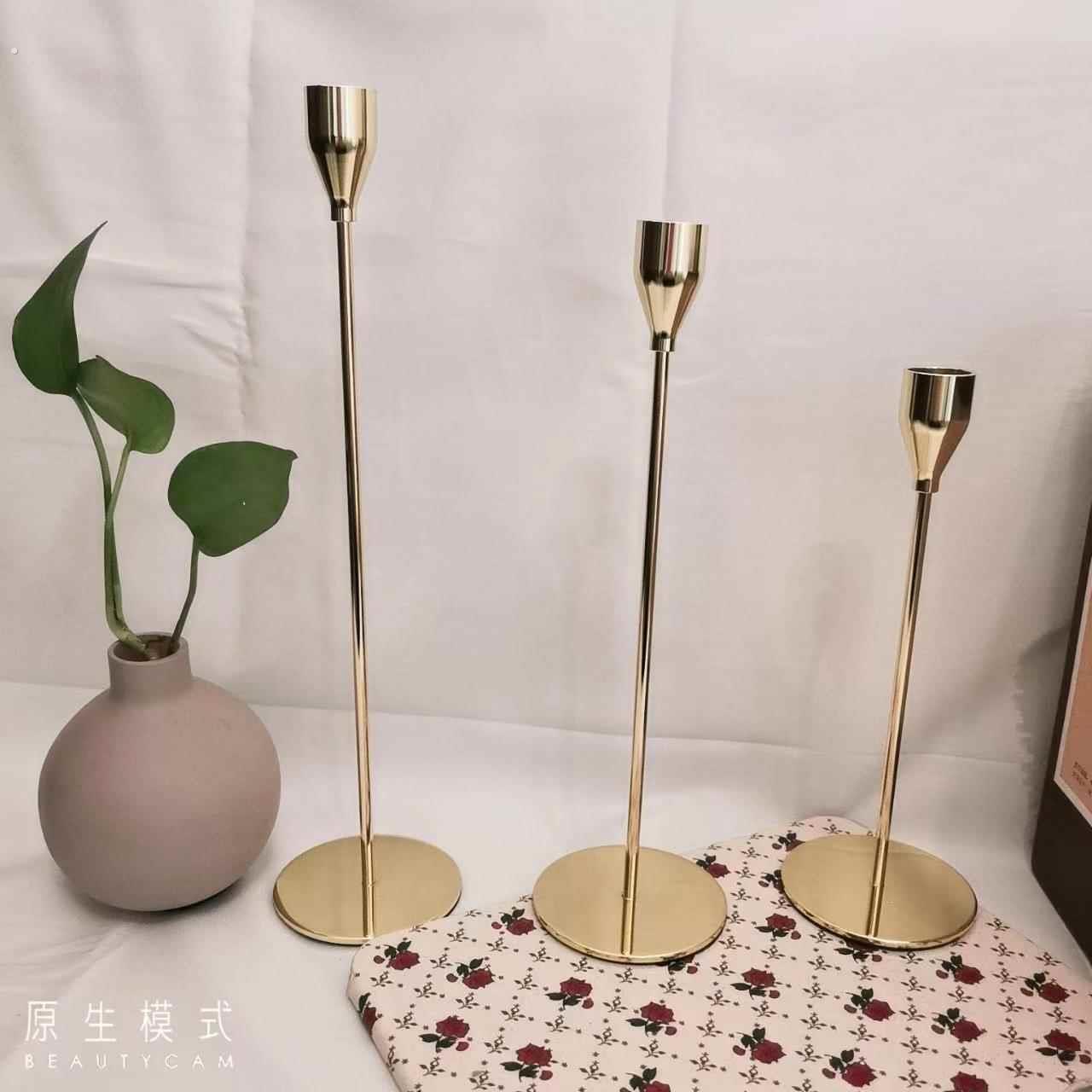 欧式蜡烛台摆件小烛台餐桌浪漫烛光晚餐家居摆件婚庆玄关书房摆饰