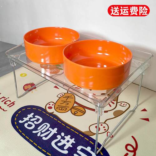 猫碗增高架狗碗加高狗盆支托架护颈猫咪饭碗吃饭架子餐桌狗狗饭桌