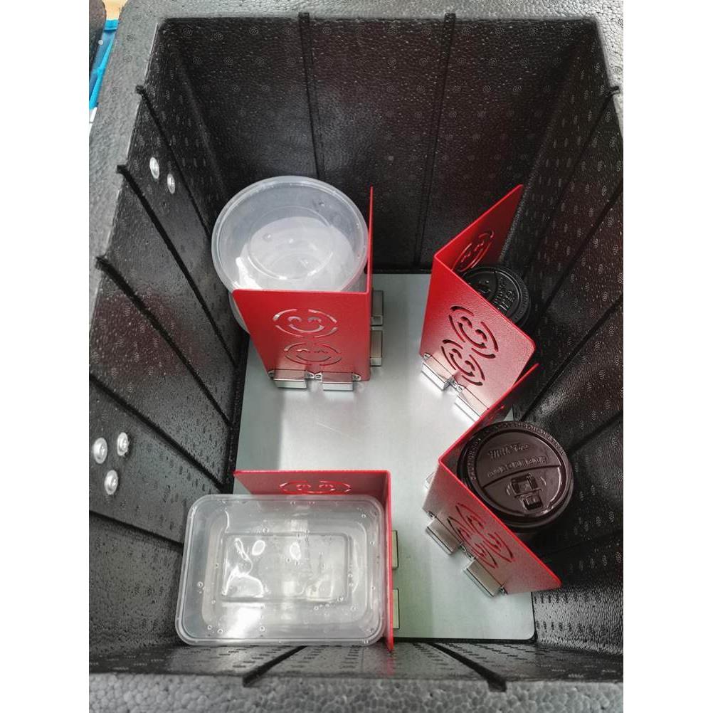 防撒餐神器送餐防倒外卖固定骑行外卖箱垫底板电车配件防洒跑强磁