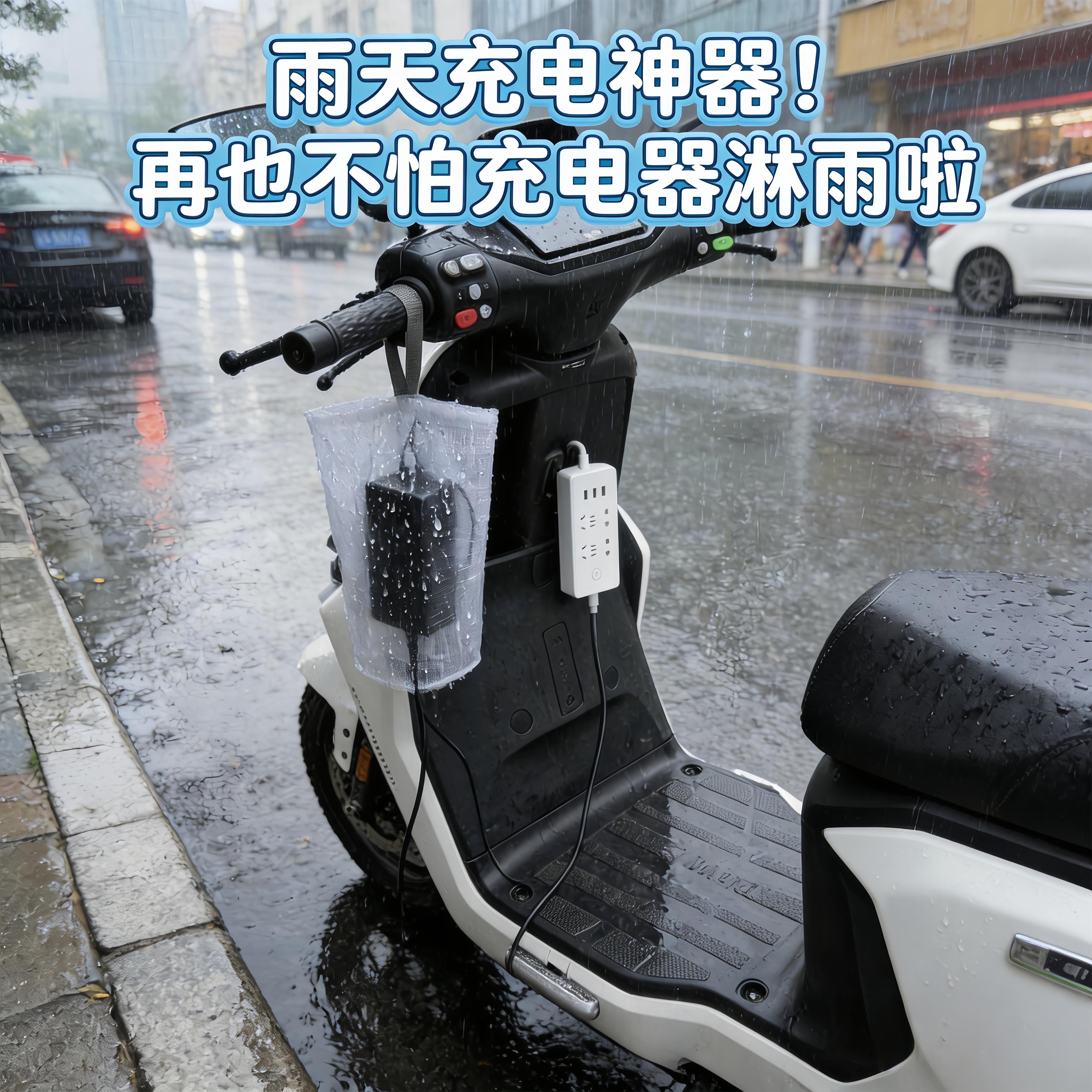 电动车充电器保护全罩户外雨天排插防雨罩电动车专用收纳袋防护罩