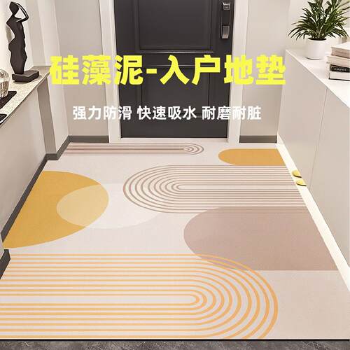 矽藻泥入户门地垫新款门口家用脚垫地毯门垫进门垫子防滑可裁剪