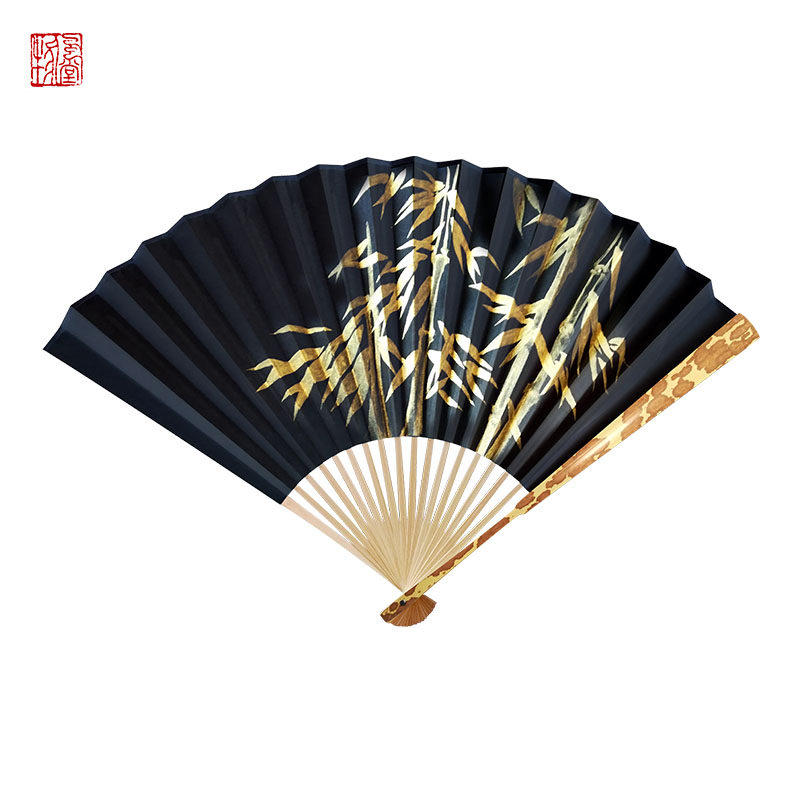 将进酒周边沈兰舟cos服配中国古风手绘折扇定制黑金汉服文创礼品