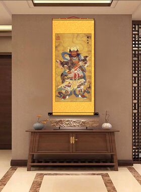 四大护法画像岳关马温赵元帅像挂画卷轴水陆画