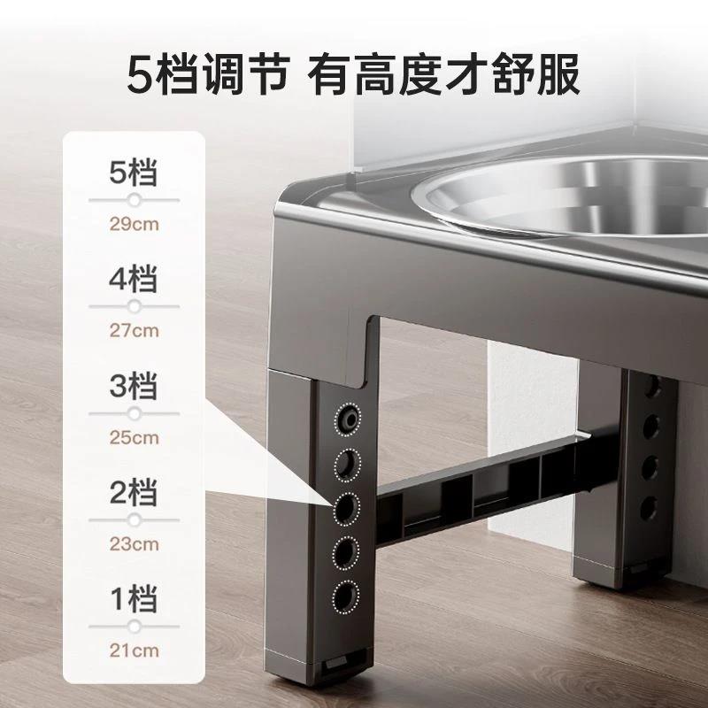 狗碗护颈狗盆狗狗饭盆升降宠物碗架子防打翻不锈钢加高架中小型犬