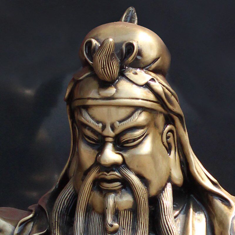 武财神关羽像招财办公室摆件纯铜关公镇宅供奉大号神像铜佛像关帝
