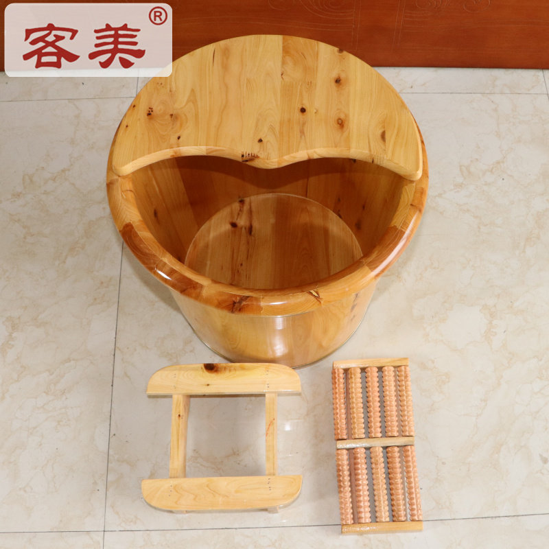 客美香柏木盆40泡脚木桶洗脚桶家用加厚足浴桶洗脚桶足疗桶沐足桶