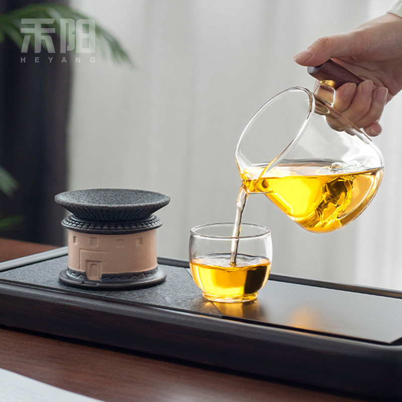 禾阳 无孔茶漏一体公道杯陶瓷漏网茶叶过滤网茶水分离泡茶滤网器