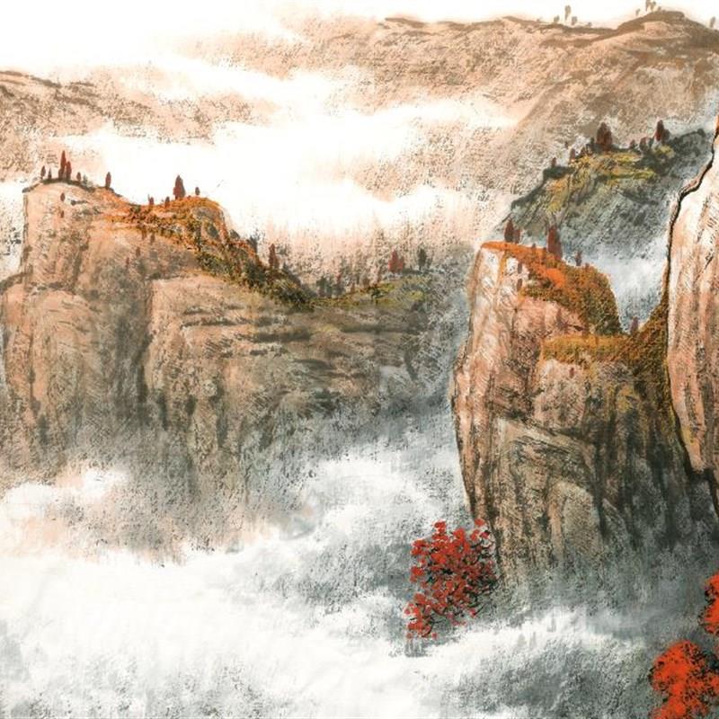 国画招财鸿运当头画心办公客厅装饰画芯高清微喷