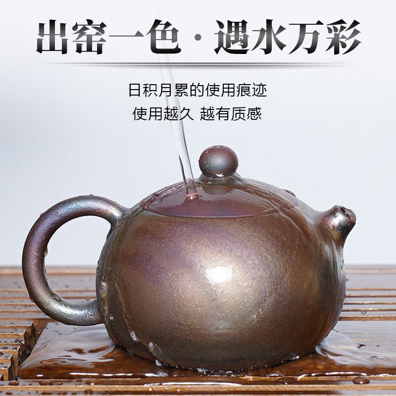 滇匠云南建水紫陶茶壶手工柴烧高档单个泡茶鬼砂纯浪