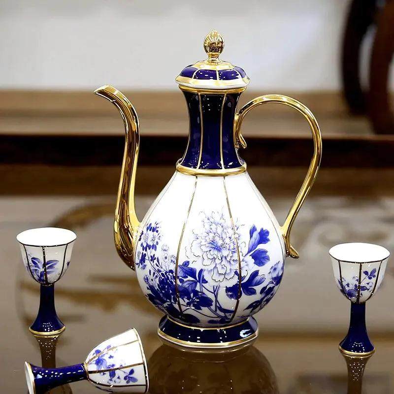 高淳陶瓷高端酒壶瓷器酒具套装家用中式宫廷风骨瓷酒杯酒具套装礼