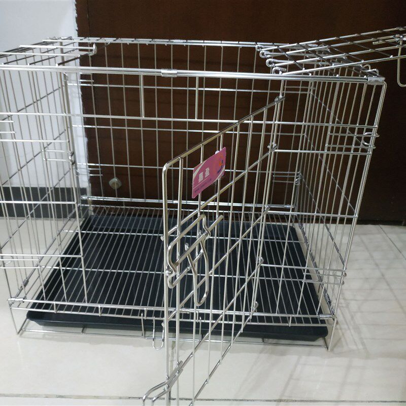 嘉盈不锈钢狗笼折叠狗笼子猫笼宠物笼猫狗日用品兔笼鸽子笼配托盘