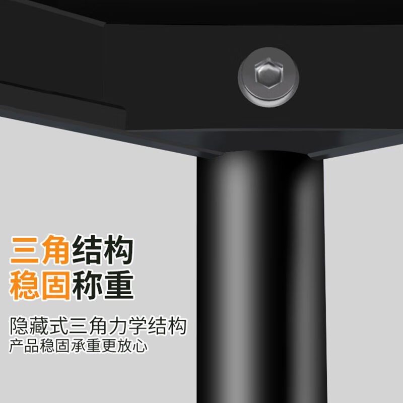 易漫厨房用具置物架落地碳钢微波炉架收纳储物货架子3层60*40*90c