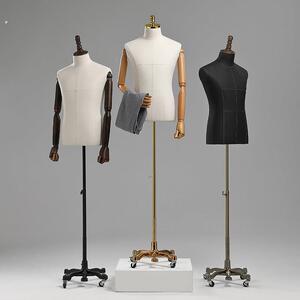 高档万向轮模特道具男半身人台展示架韩版服装店橱窗假人体模特架