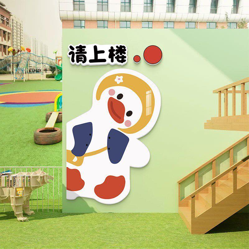 幼儿园楼梯墙面装饰绘本馆学校班级走廊指示牌文化环创台阶贴标识