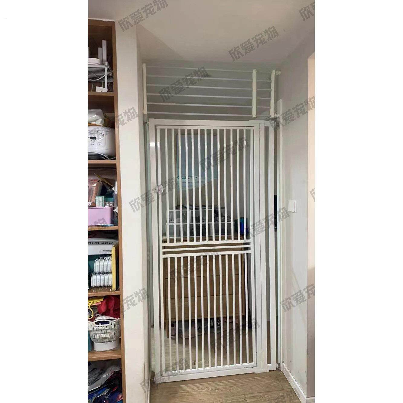免打孔顶部底部加高猫伸缩护栏围栏栅栏防猫越狱防猫咪跳出钻挡板