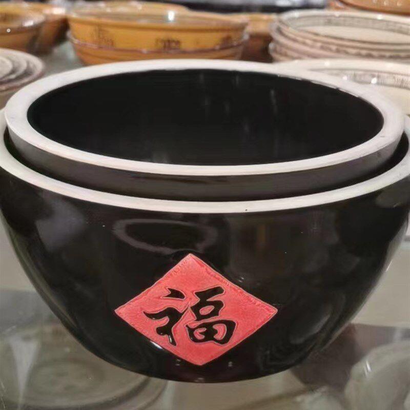 加厚福字缸米缸水缸特色农家乐陶瓷缸大号猪油容器耐高温腌菜缸